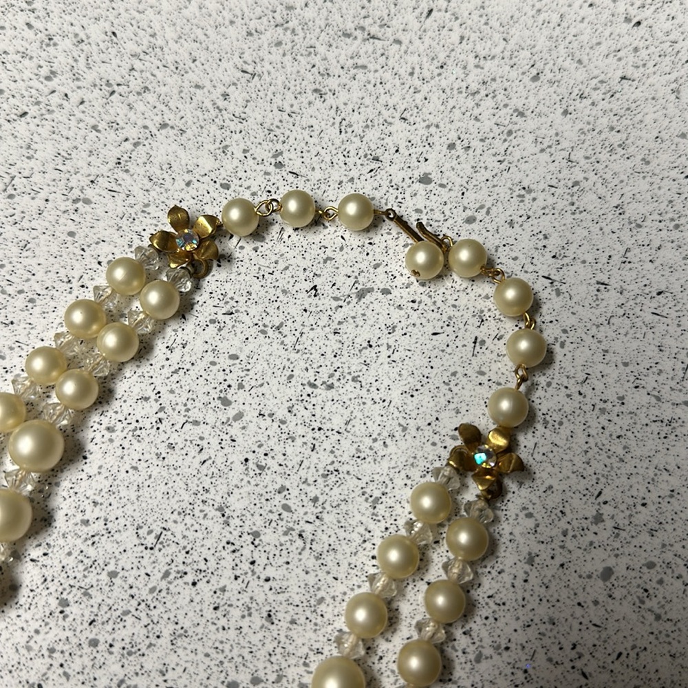 Mid-century stunning Vintage De Mario pearl and filigree necklace - Picture 7 of 8